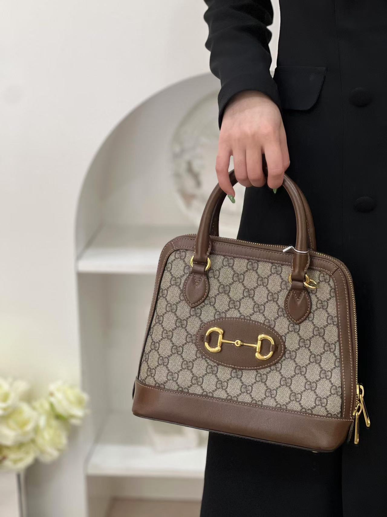 99新 GUCCI/古驰 gucci 1955贝壳小号焦糖色斜挎包/公价无/甄选
