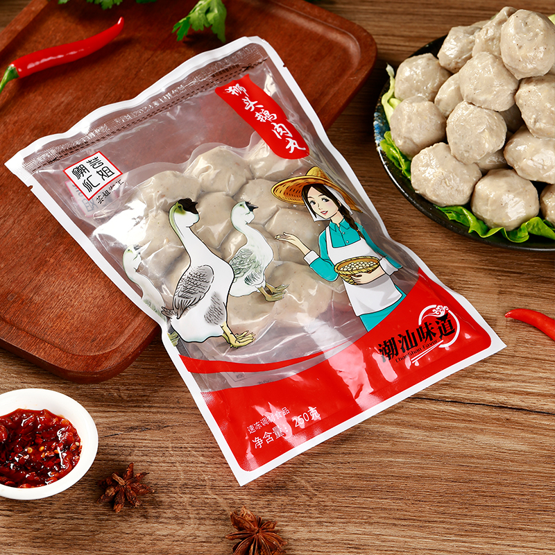 潮汕狮头鹅鹅肉丸打边炉火锅丸子新鲜食材关东煮特产
