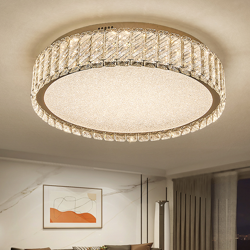 2025LED轻奢水晶吸顶灯 房间新款现代简约家用阳台灯具圆形卧室灯