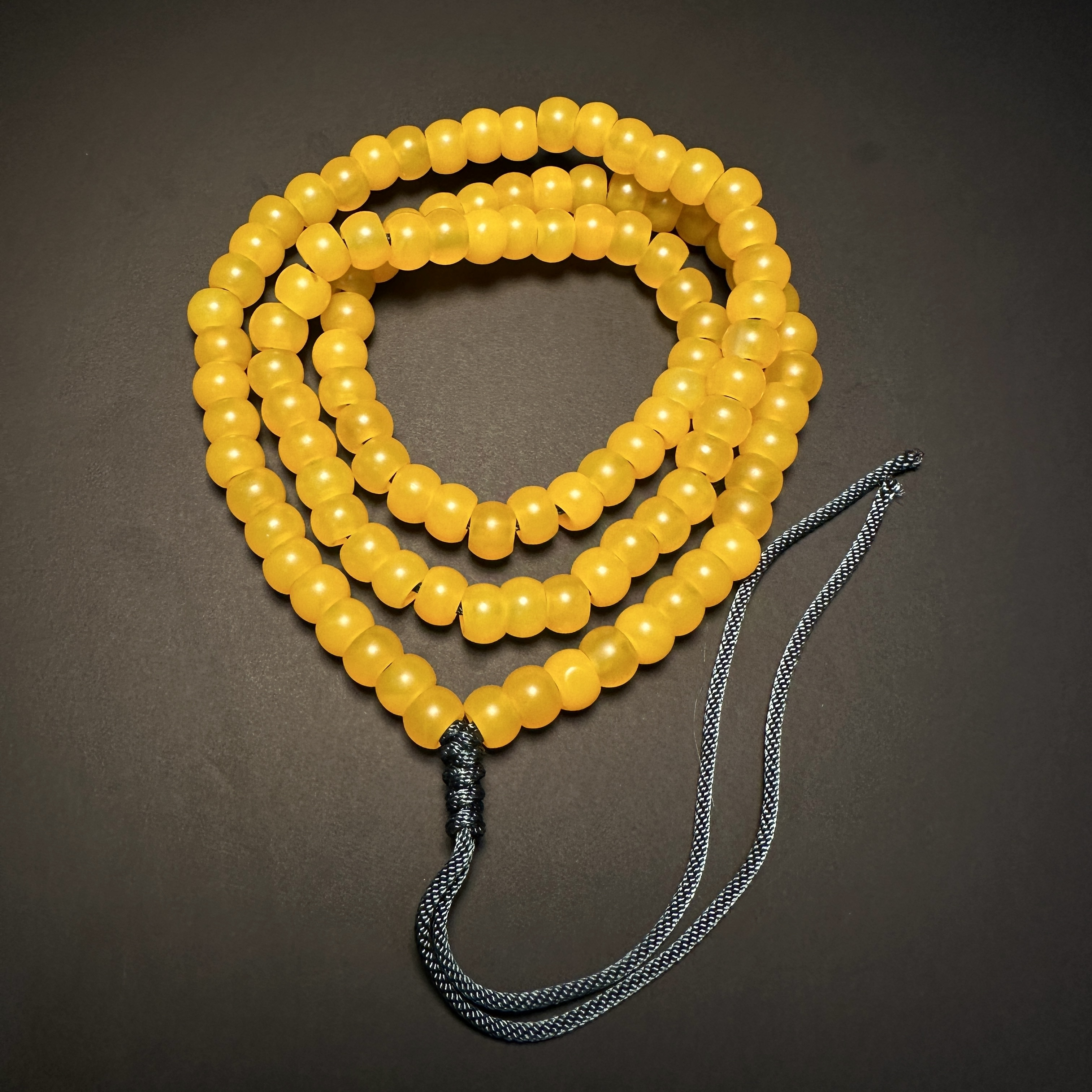 清 鸡油 黄玛瑙珠 串 333-308