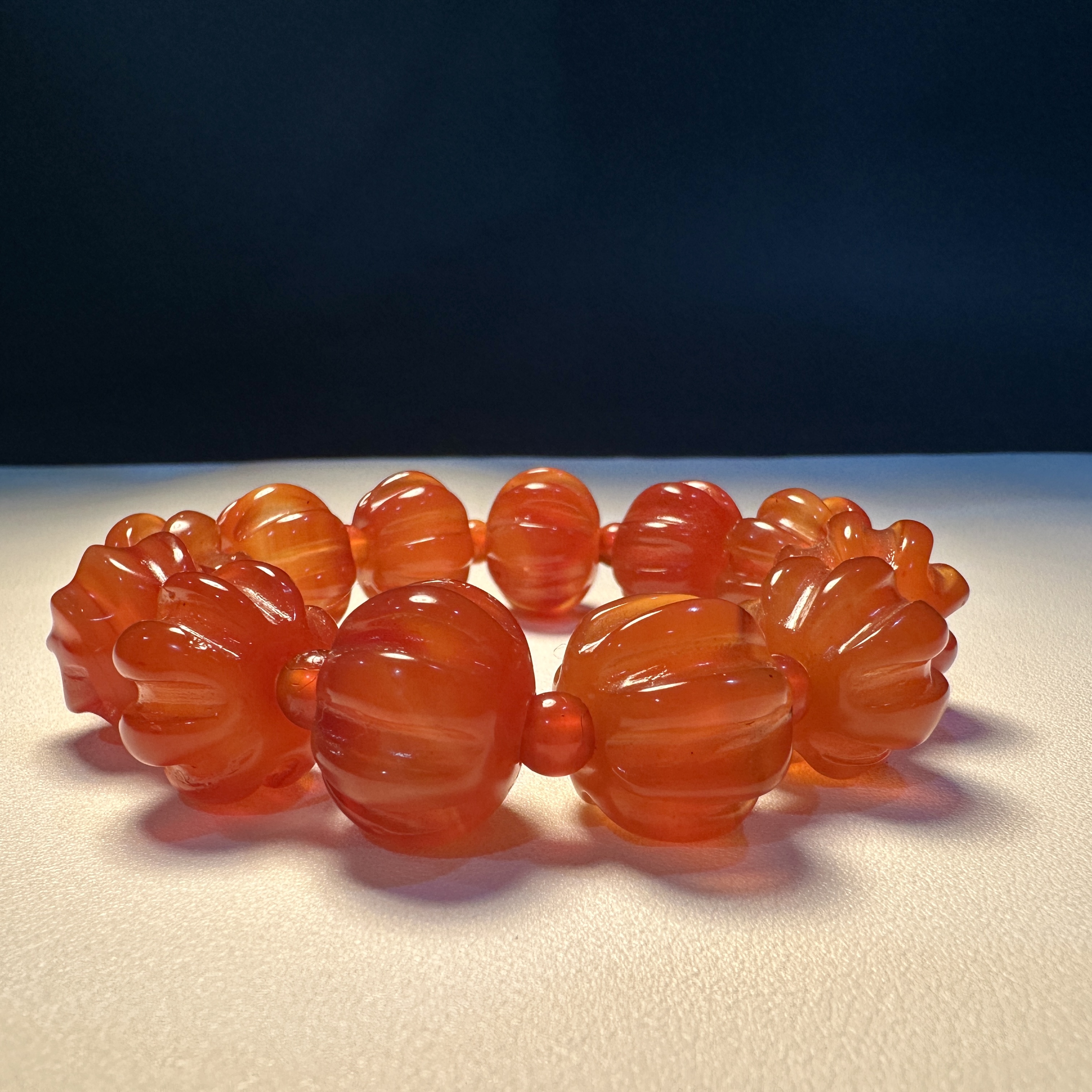 19世纪高红高油灯笼玛瑙手串333-336