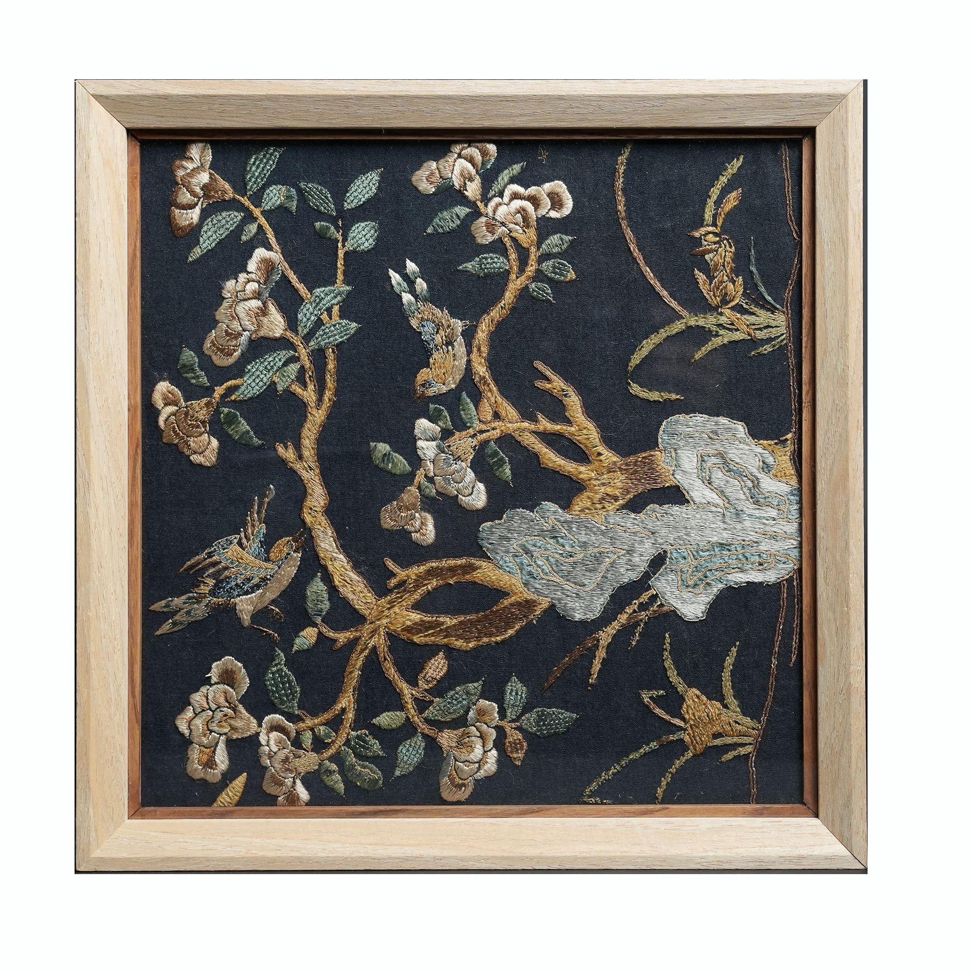 明代鲁绣花鸟镜芯 281-2