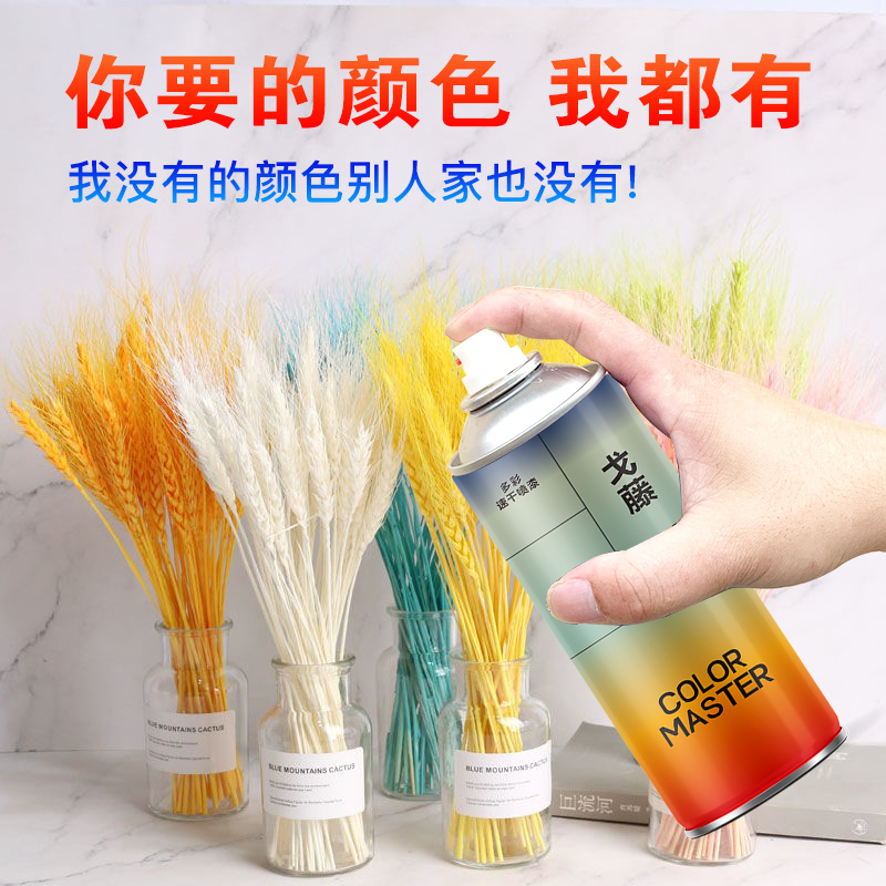 黄金色麦穗喷漆DIY小麦插花永生花改色喷漆红粉色绿色蓝色艺术漆