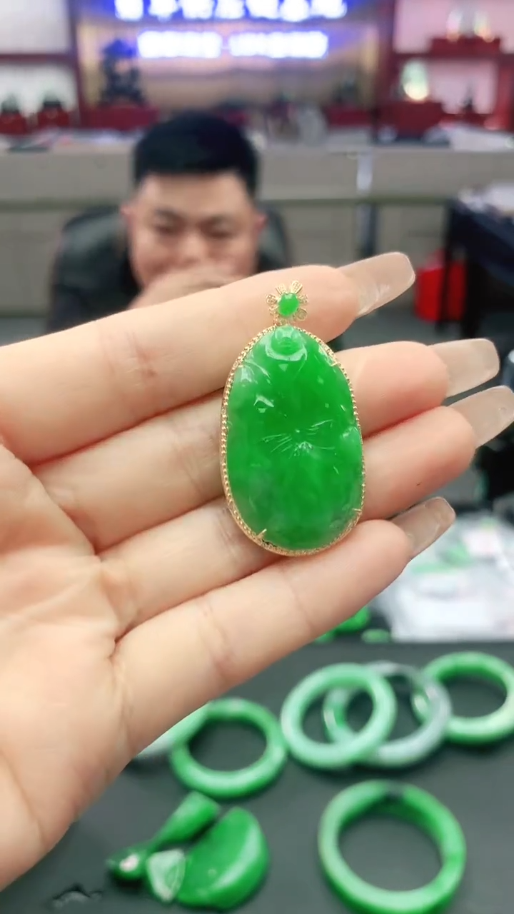 【闪购商品】翡翠颈饰18K金镶嵌1
