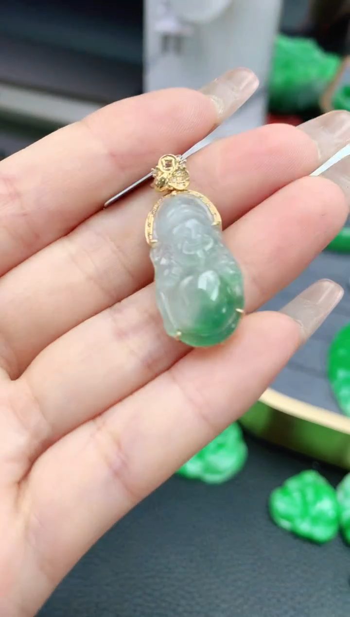【闪购商品】翡翠颈饰18K金镶嵌1 艳艳