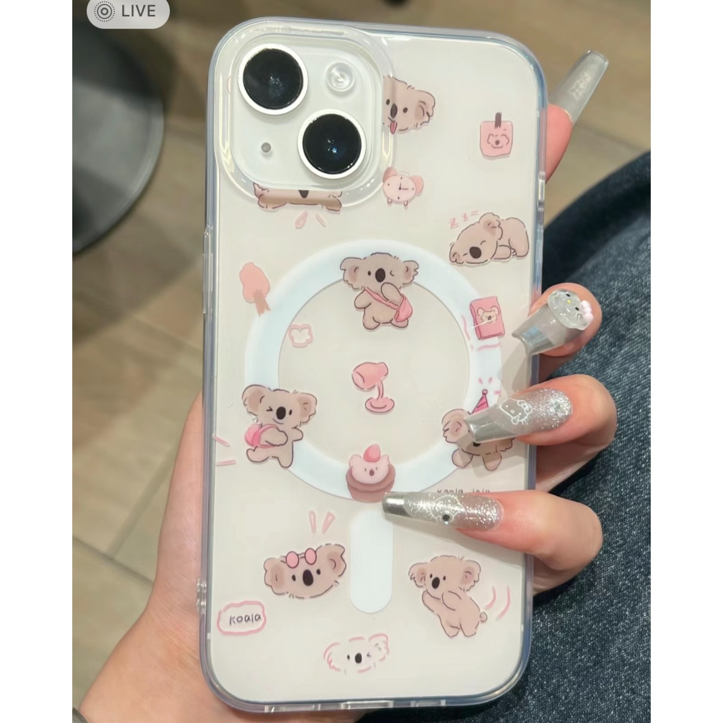 小红书卡通可爱考拉iPhone15Promax14/13/12透明手机壳xs/xr防摔8