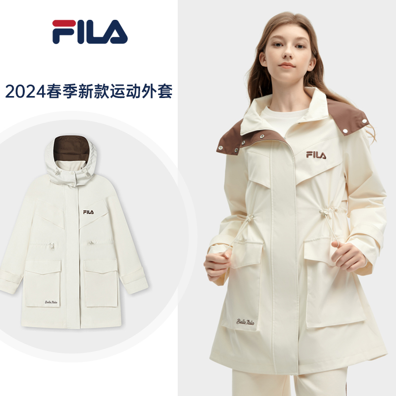 Fila/斐乐【保暖防寒】冬季收腰休闲时尚中长款运动外套F11W419701F