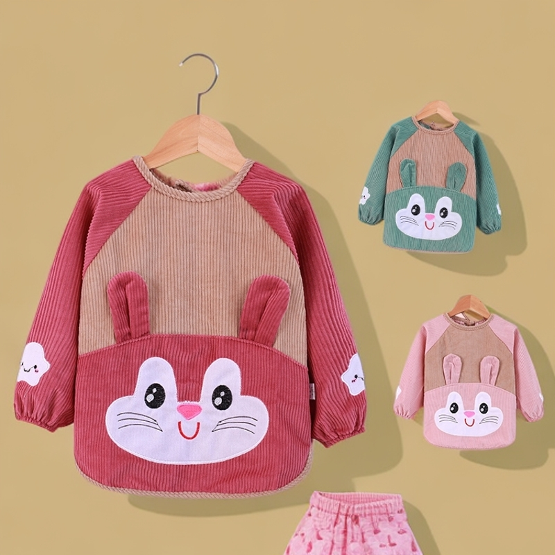 儿童长袖防脏反穿衣宝宝罩衣秋冬婴儿吃饭围兜防水护衣男女宝罩褂