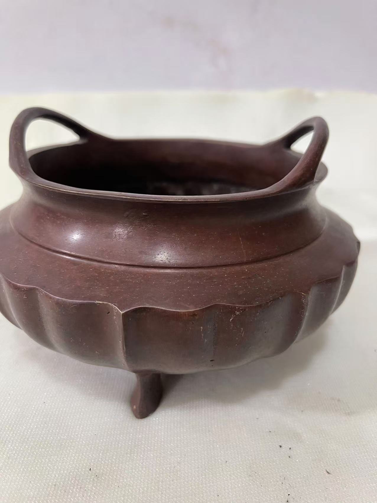 紫铜乔耳瓜棱工艺香炉