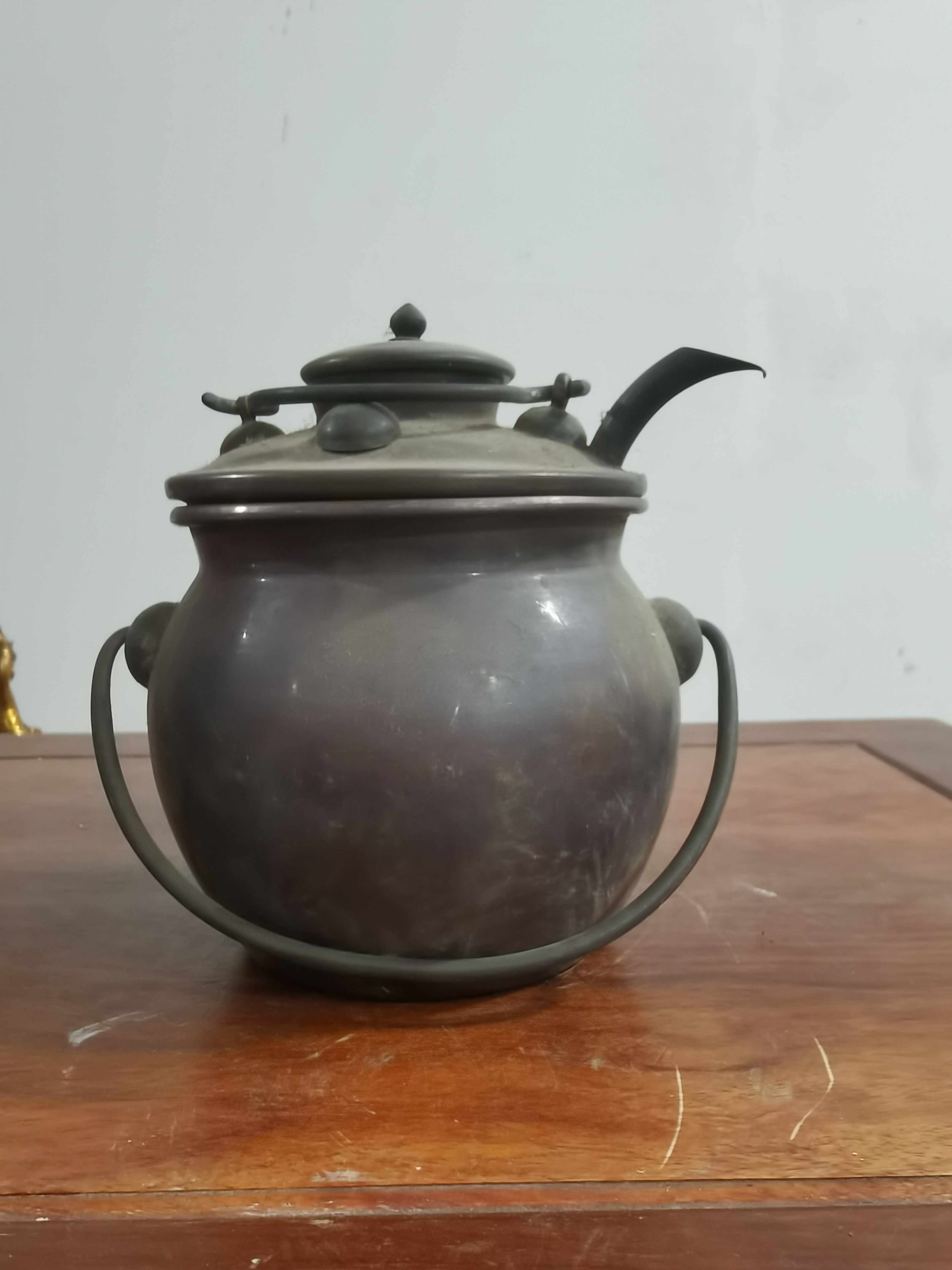 精铜精工提梁温酒壶