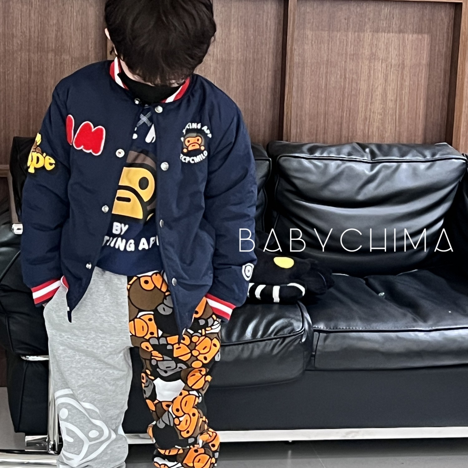 芝麻家◆宇航猴 夹棉里绒加厚儿童免洗防水防风棒球服棉服外套秋冬