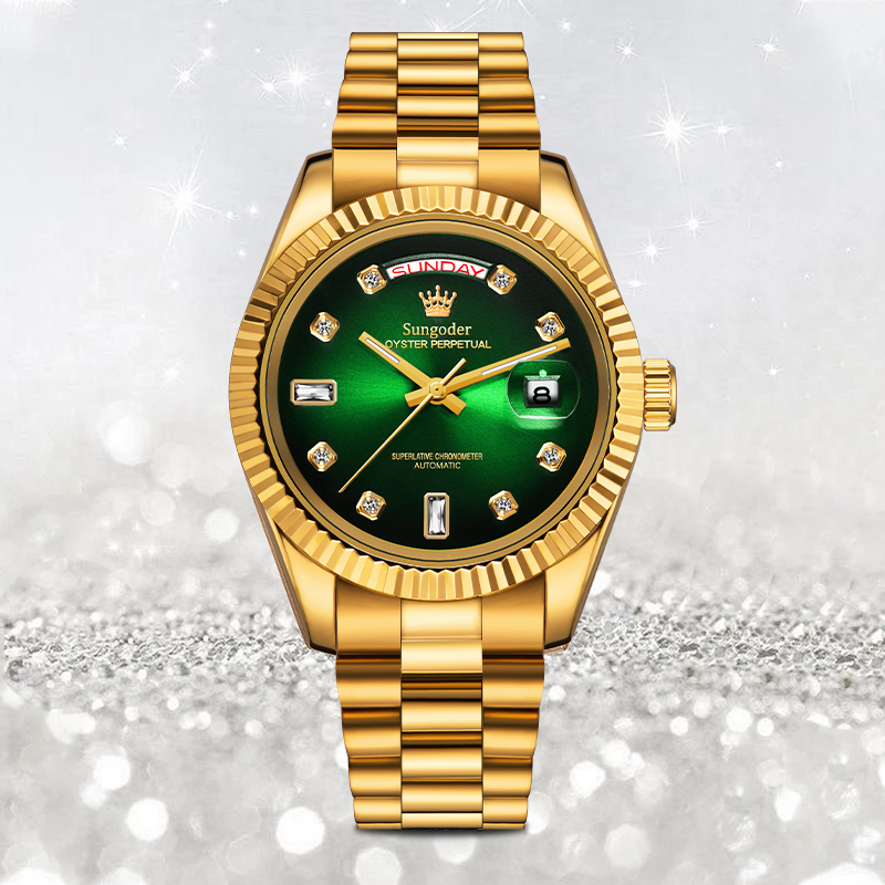 萨提亚绿冰糖全自动高端男士机械腕表-ZY