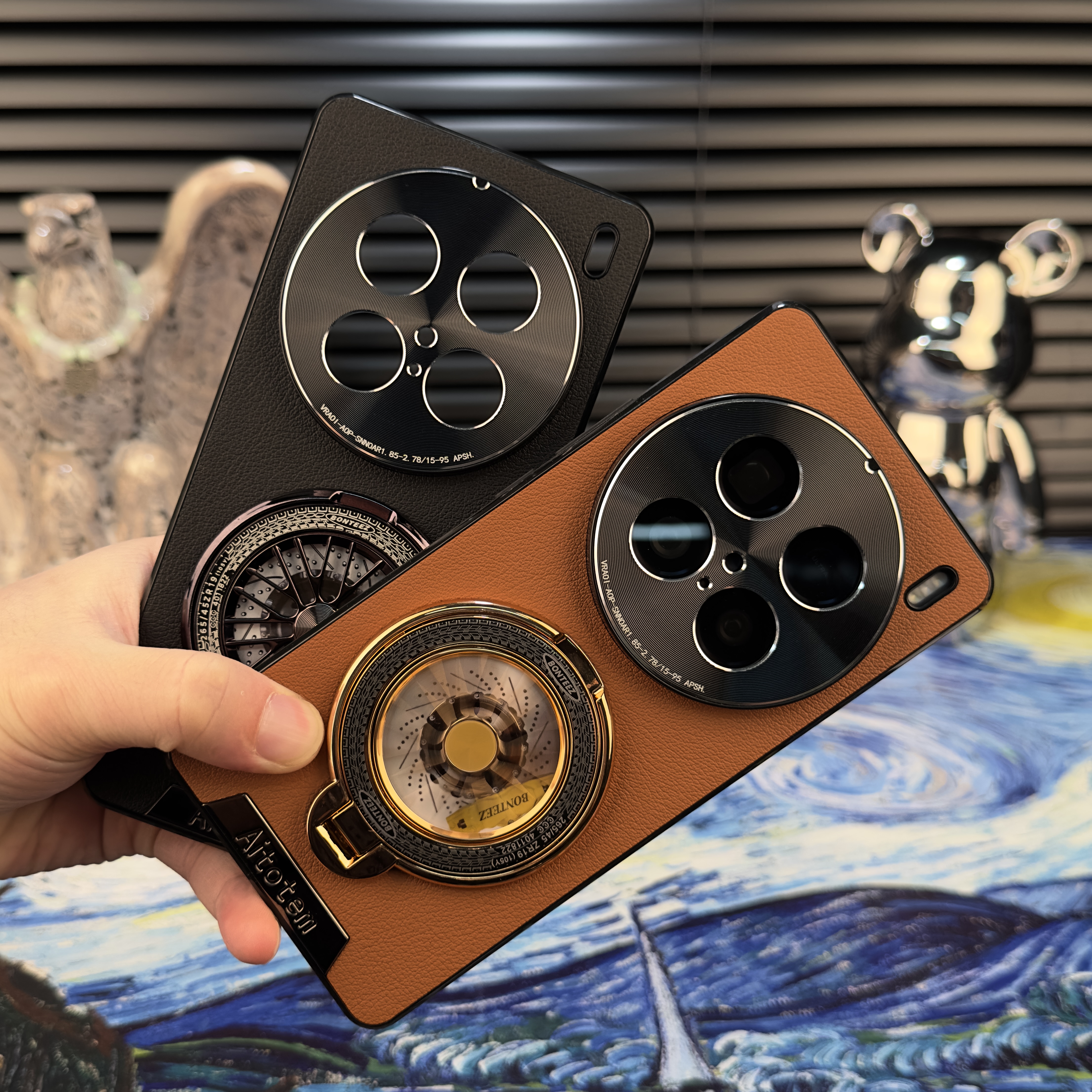 【陀螺支架】【星光艺术】适用vivo X100 Ultra手机壳艺术素皮防摔壳