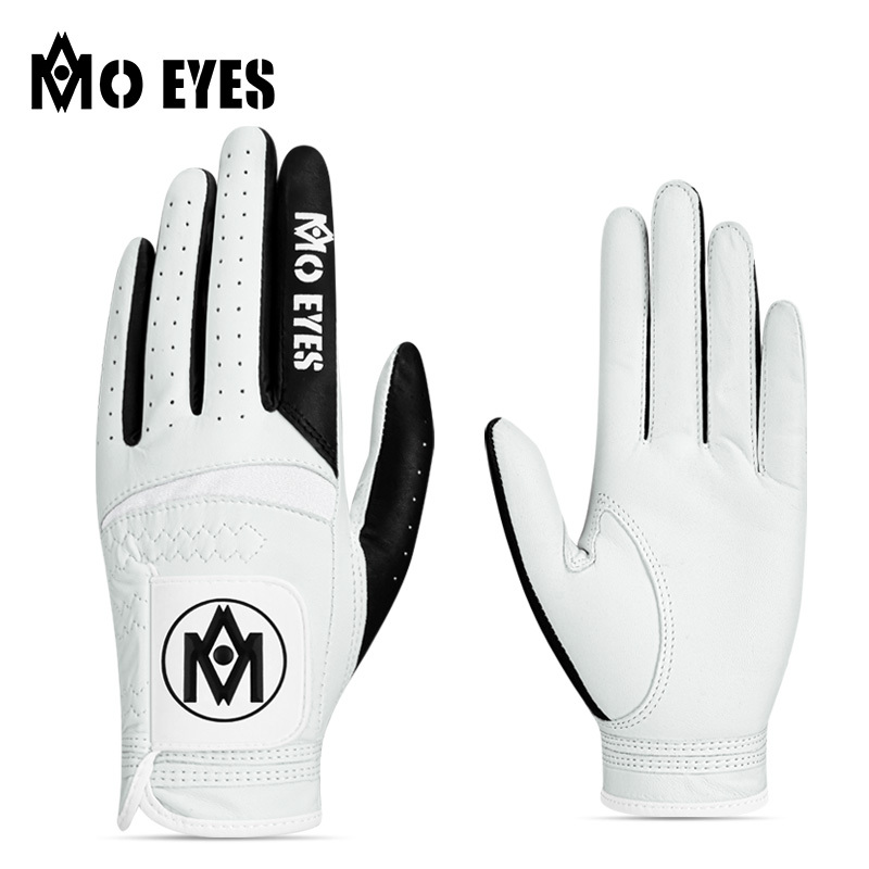 MOEYES魔眼高尔夫手套女士真皮手套进口羊皮魔术贴防滑透气手套