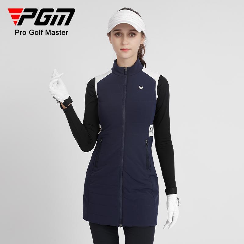 PGM 高尔夫服装女款秋冬马甲 中长款 保暖舒适夹棉女士外套