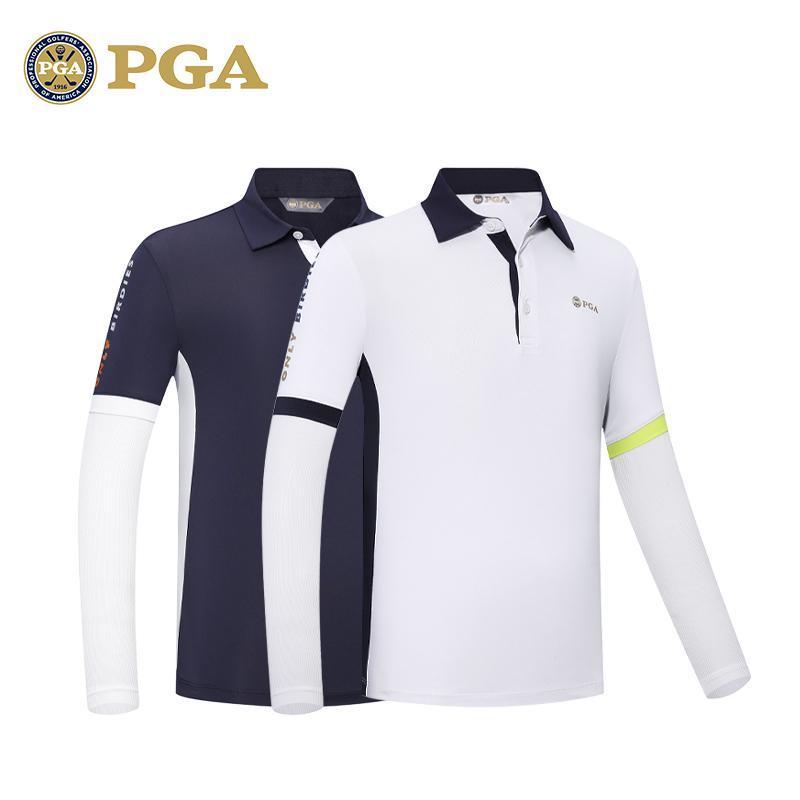 美国PGA 高尔夫男童长袖T恤 儿童冰丝衣袖假两件服饰 青少年上衣