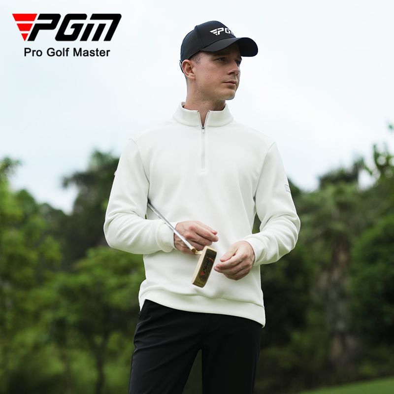 PGM 新款高尔夫男装长袖t恤秋冬季保暖外套拉链立领男装polo衫