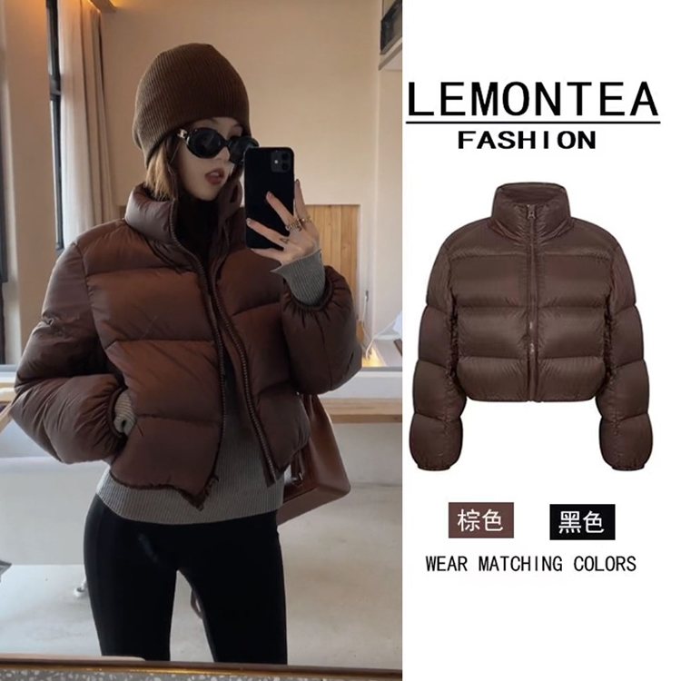 【X&X】面包服短款90白鸭肯豆风女面包服百搭冬季女款外套 8021保暖