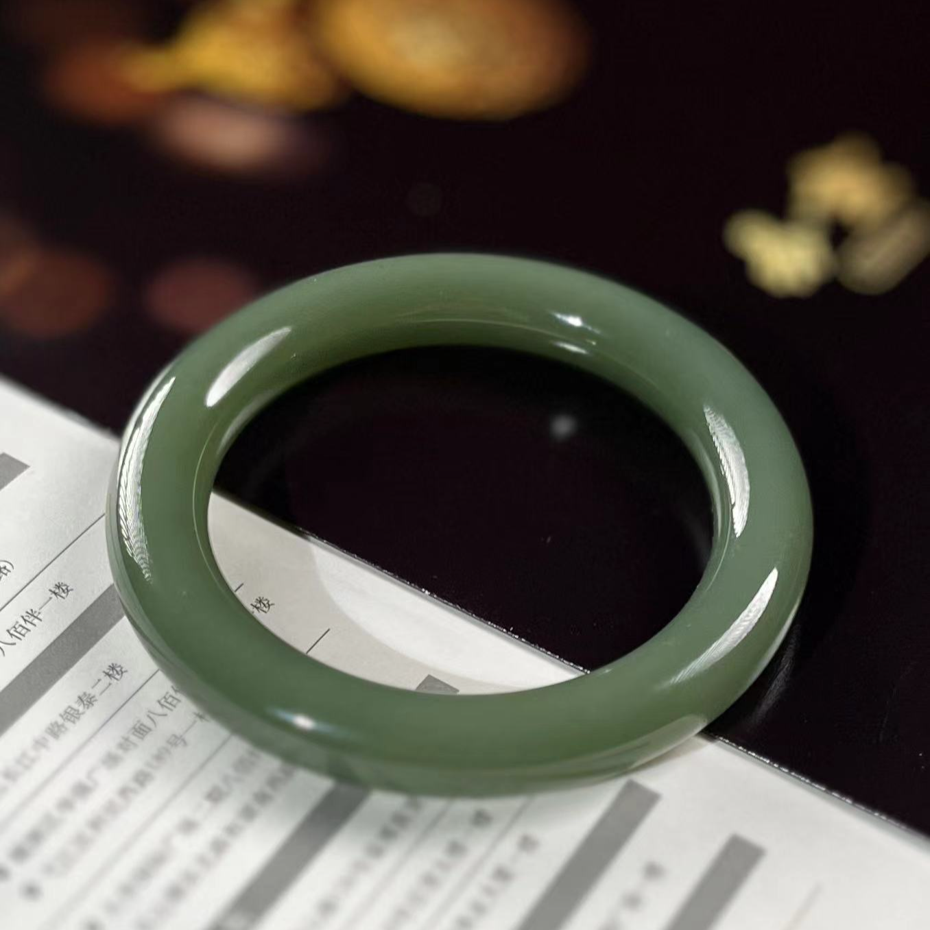 【鳯之玉】和田玉手镯珍藏版高冰胶深湖水气质胖圆58.5x11.5x11.5