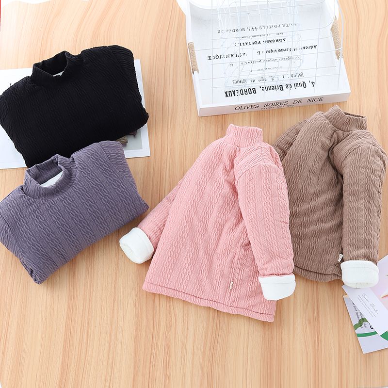 男童三层加绒加厚保暖上衣女童内胆棉袄中大童校服神器秋冬棉衣冬