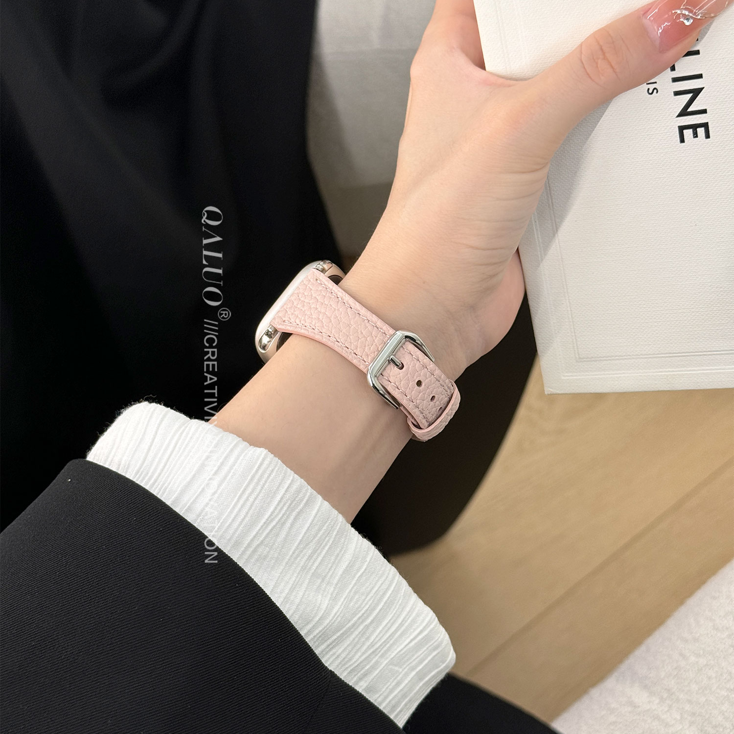 QALUO适用applewatchS11/S10小蛮腰iwatch98se代苹果表带女生高级