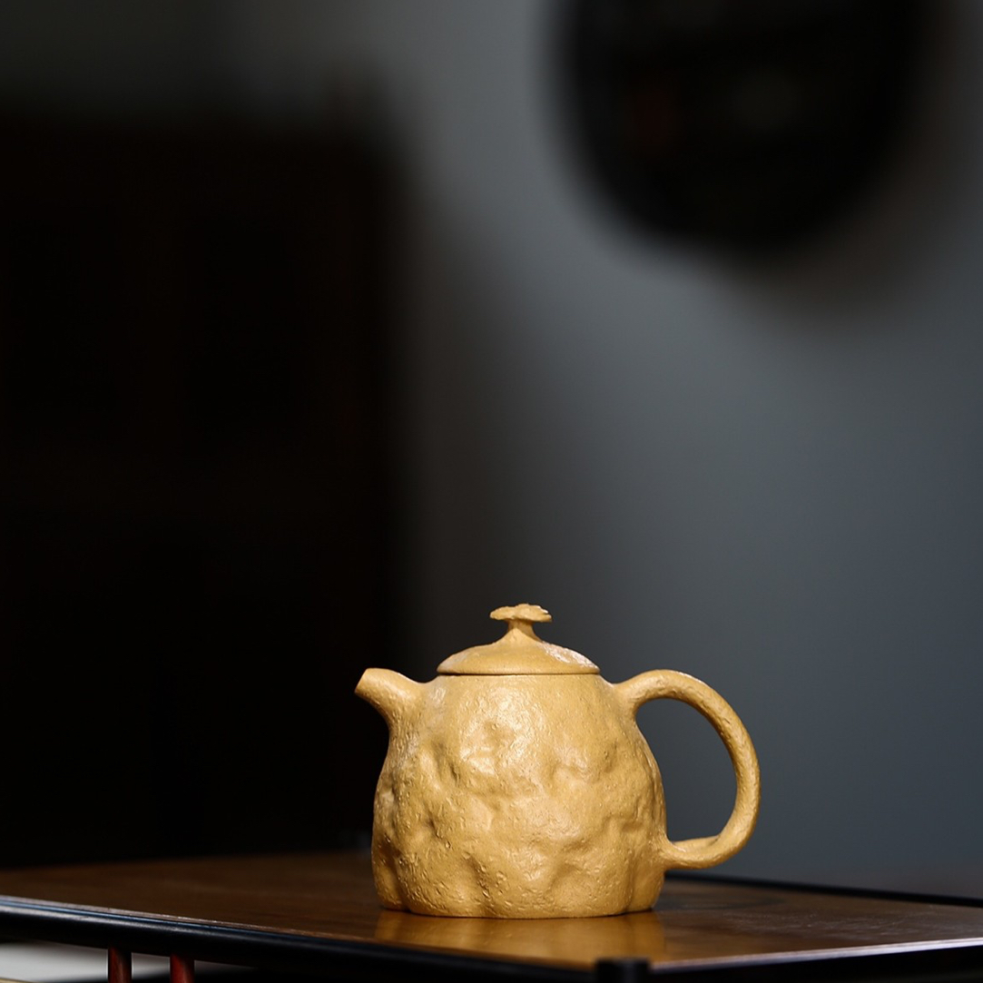 （掌柜制作）宜兴紫砂壶茶壶龙蛋供春原矿黄金段手制小容量黄段泥