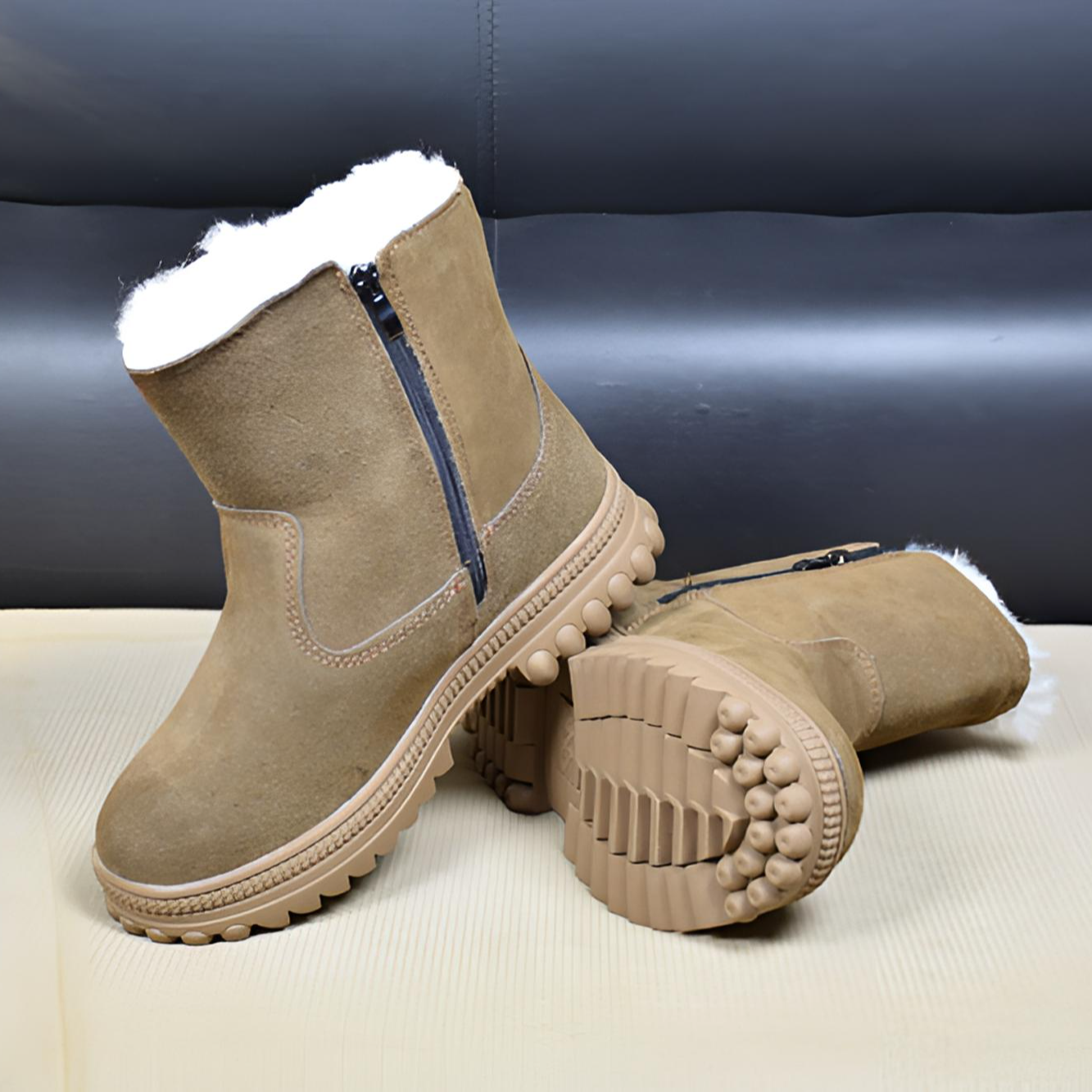 【856新款】羊毛雪地靴男皮毛大棉鞋冬季加厚保暖靴东北高帮防滑