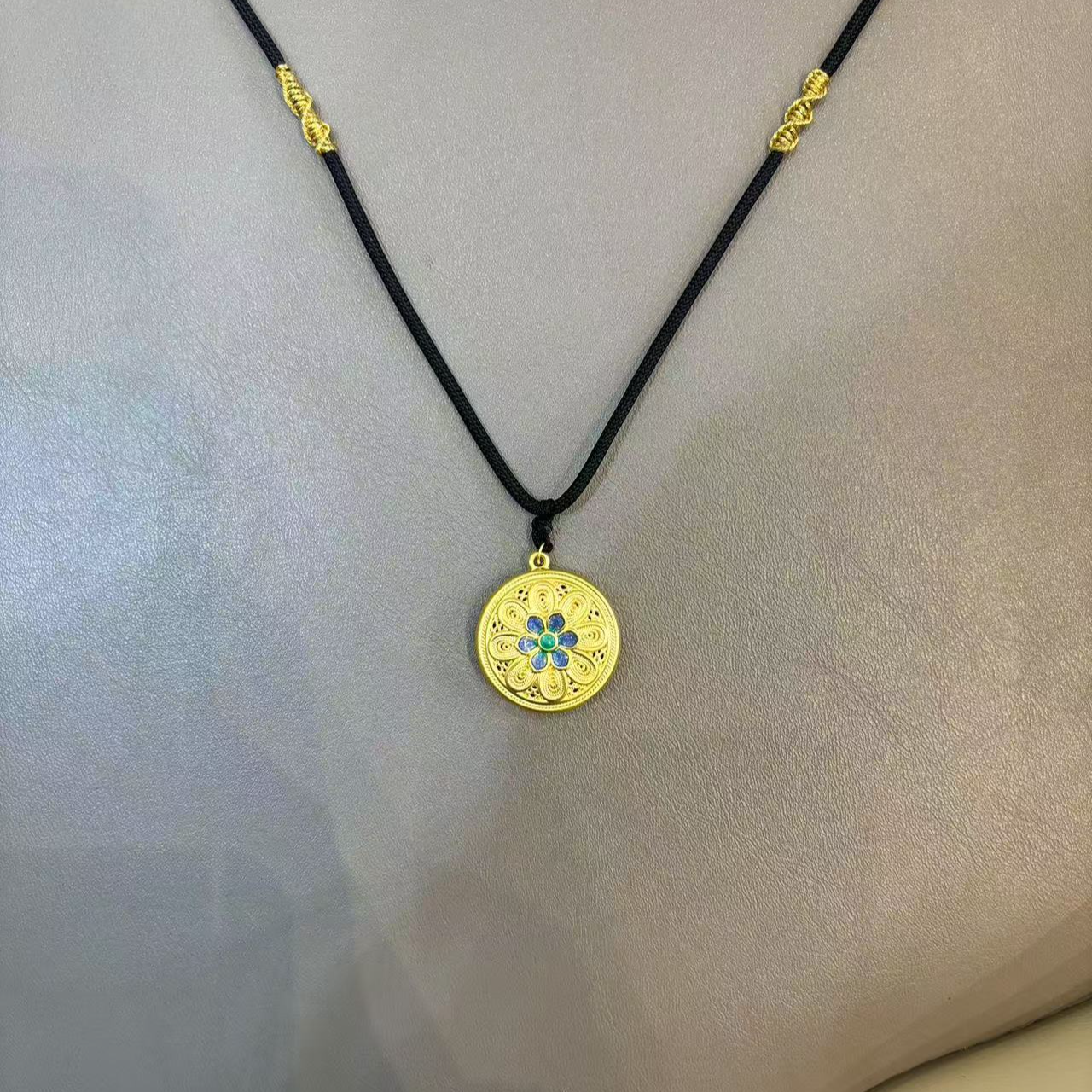 【甄芝系列】足金 八宝罗盘吊坠（赠绳）