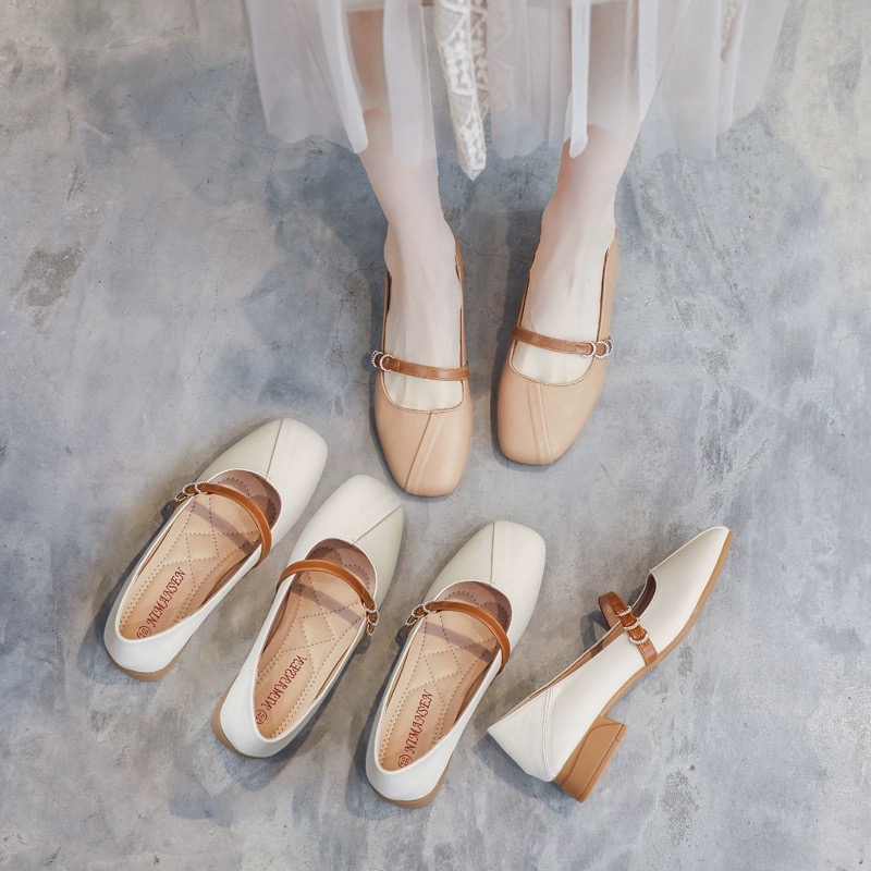 2024春秋爆款平底单鞋百搭奶奶鞋学生豆豆鞋女乐福鞋软底韩版方头