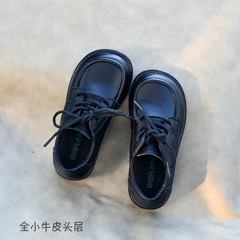 2024新款校园真皮皮鞋单鞋春季豆豆鞋软底英伦风公主鞋6-12岁夏季