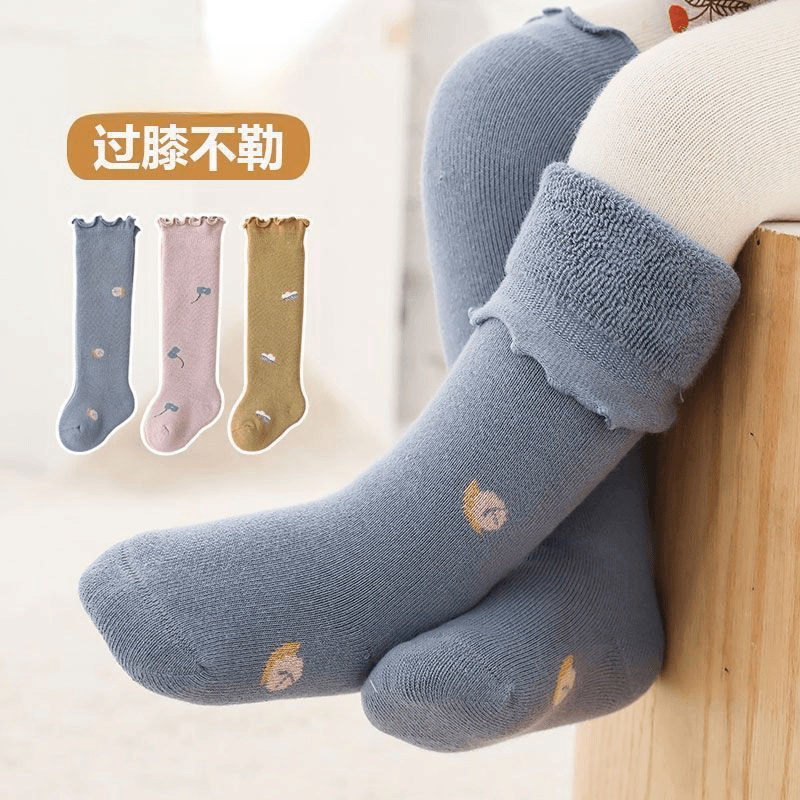 长筒袜秋冬款婴儿加厚高筒厚款过膝加绒新生儿宝宝冬季长袜子新款