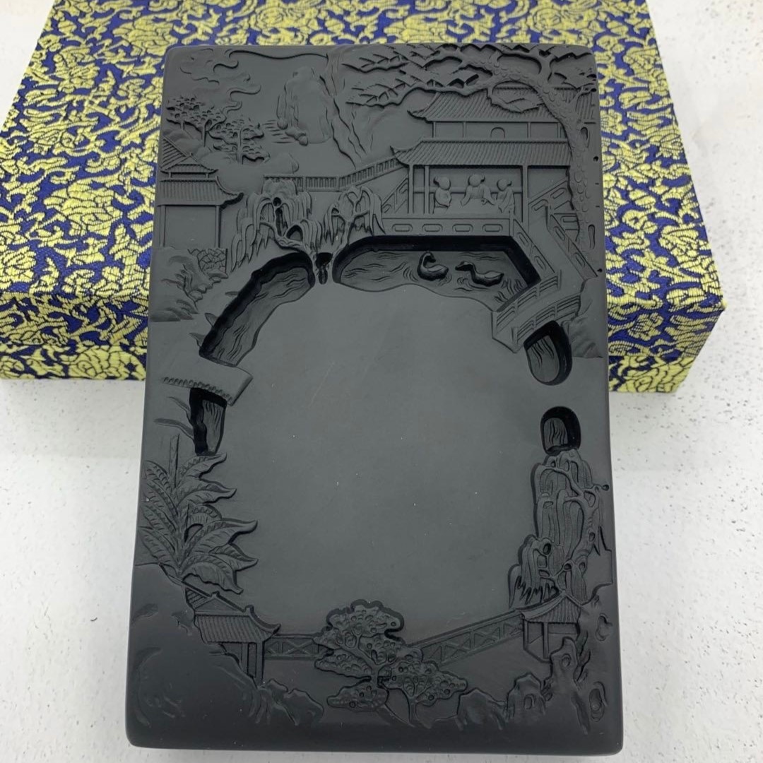 歙砚龙潭石黑板长方砚