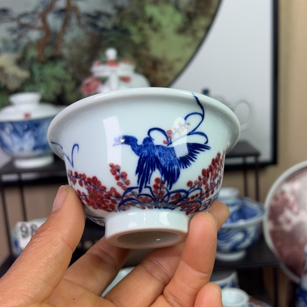 【闪购商品】陶瓷杯青花釉里红