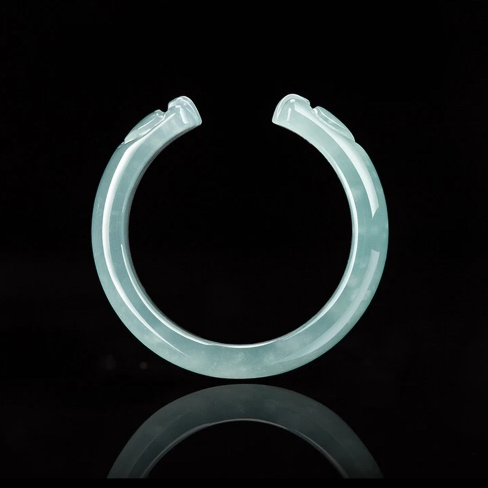 缅甸天然A货翡翠蓝水猫爪戒指立体雕高冰种玉石女可爱个性玉指环