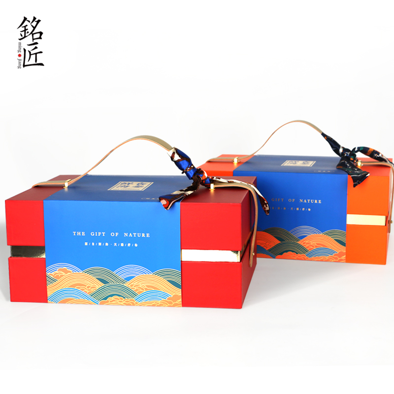 即食海参礼盒定制2斤3斤送礼冷藏保鲜礼盒手提丝巾皮带海参礼品盒