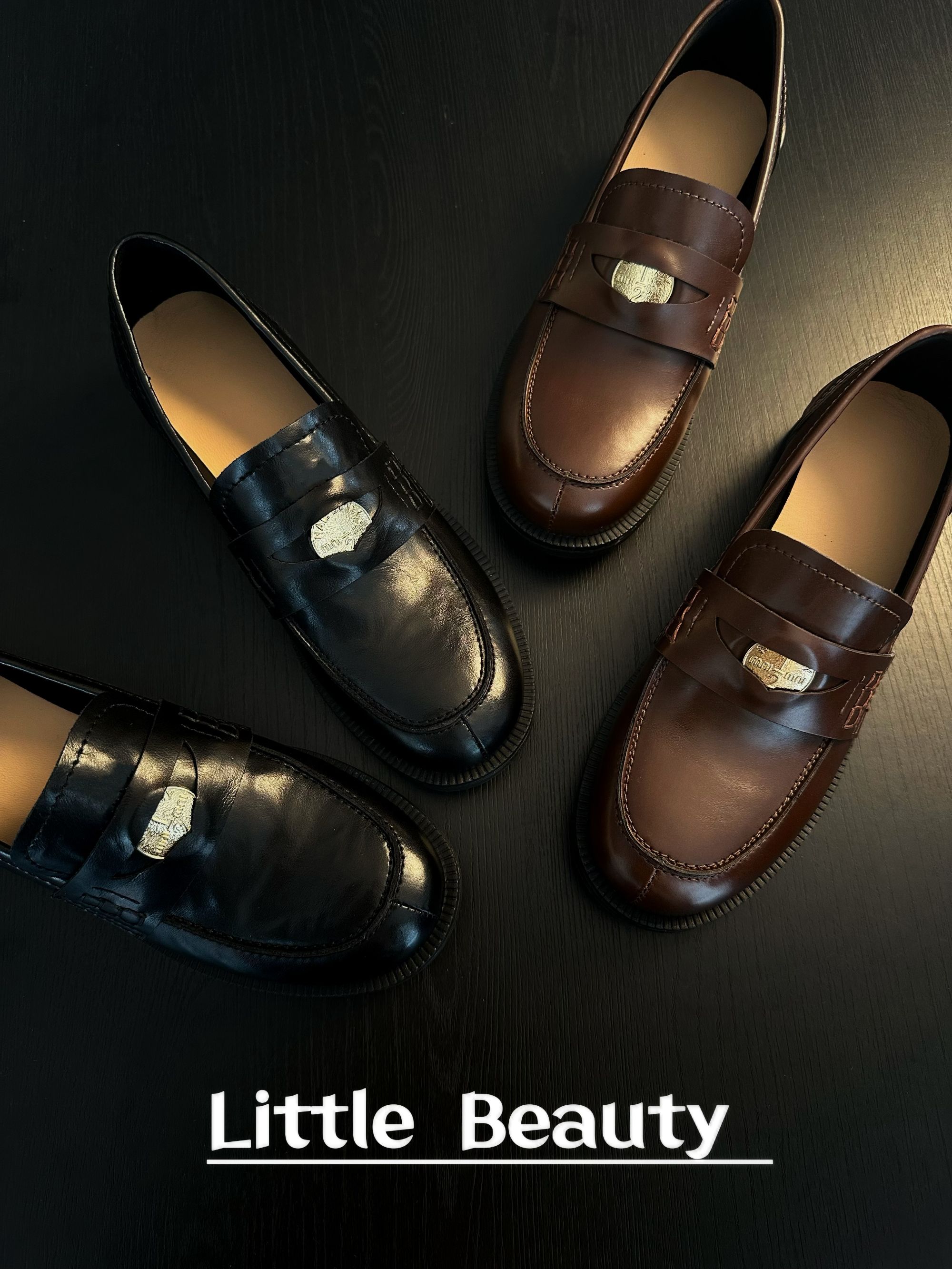 【小美家】牛皮金币乐福鞋小皮鞋