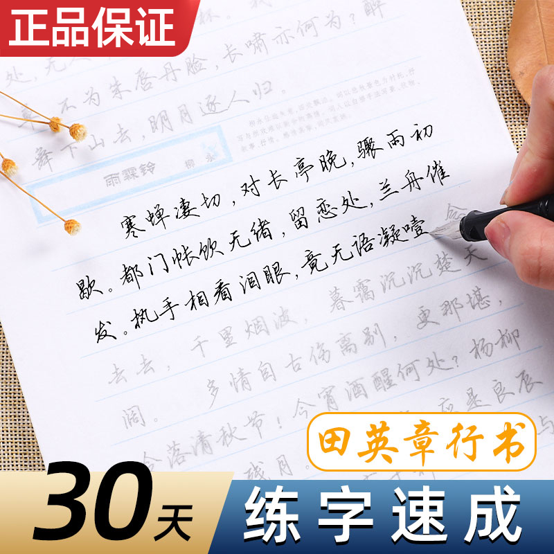 行书字帖成人练字学生行楷硬笔书法田英章钢笔字体练字帖