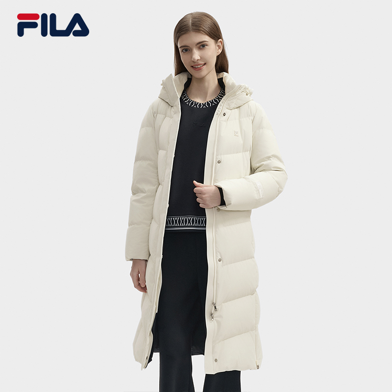 Fila/斐乐女子【FILA高质VC羽绒】冬季连帽长款羽绒服F11W443905F