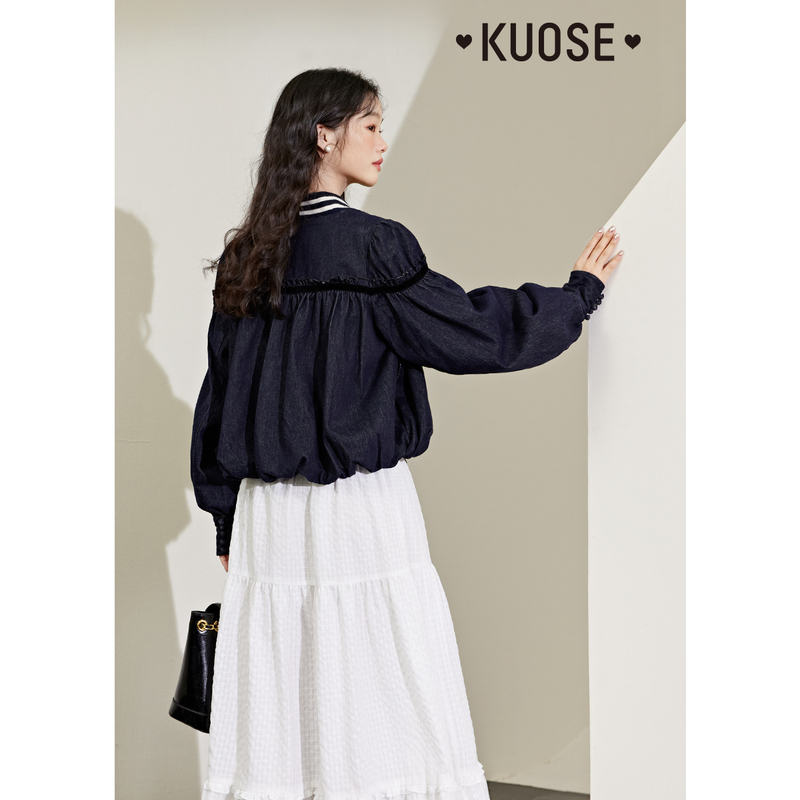【飞行日记】阔色棒球服牛仔外套KSS2307005