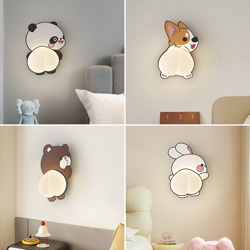 【坤德】卧室床头壁灯简约卡通壁灯童房led氛围感全光谱护眼装饰灯