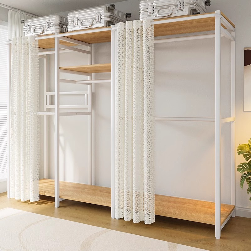北之木衣柜家用卧室衣帽架落地式客厅衣橱开放式金属衣柜简易组装