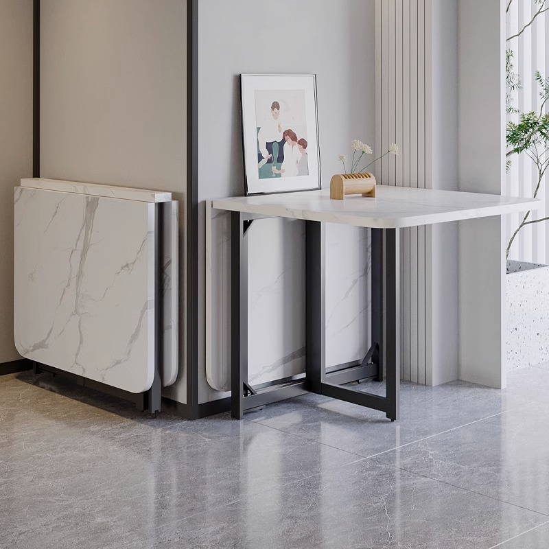 北之木折叠餐桌小户型简约免安装折叠桌超薄折叠移动方形折叠饭桌