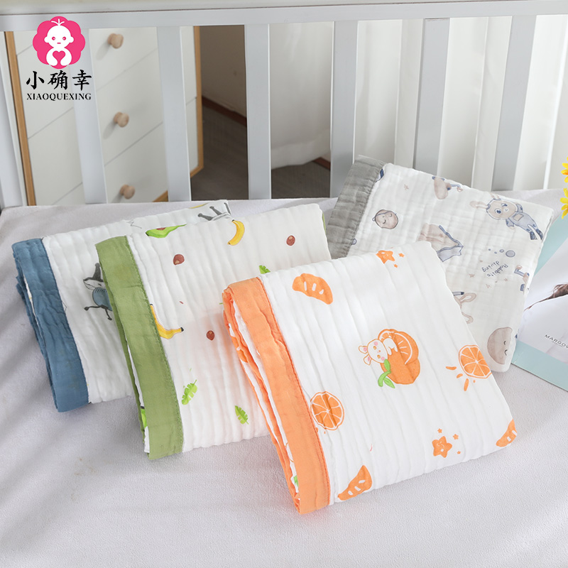  纱布6层新生儿洗澡超透气柔吸水纱布浴巾，童被，柔软抱毯，盖毯