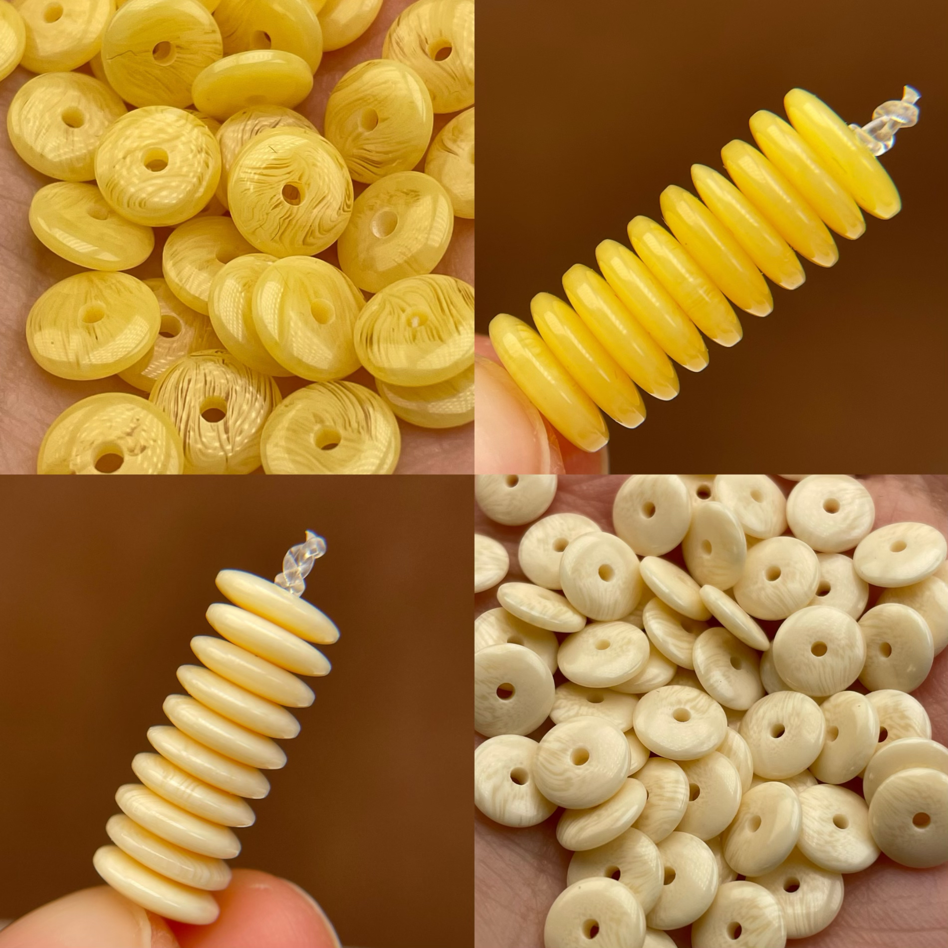 满蜜飘花树脂隔片配串提色百搭星月菩提金刚百香108配饰