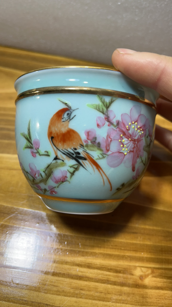 水点桃花主人杯青釉