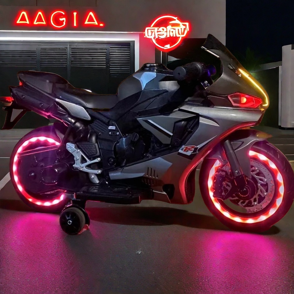 加大2-8岁儿童电动摩托车玩具车可坐人三轮车防侧翻童车越野充电