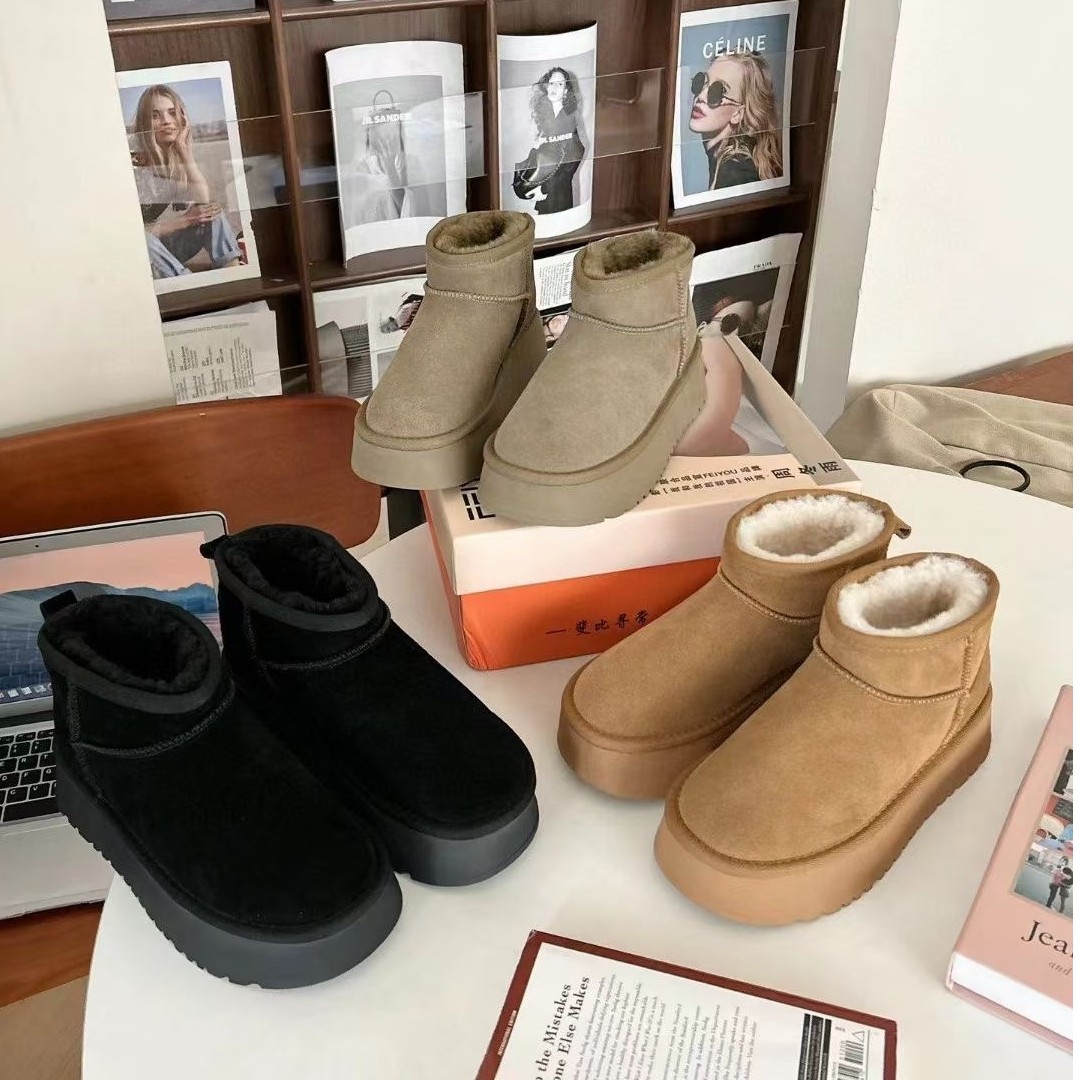 【one益厚底冬雨同款】厚底雪地靴冬季新款时尚百搭保暖防滑棉鞋女