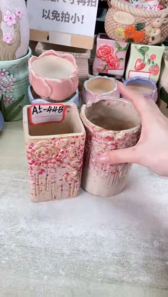【闪购商品】陶瓷15cm以下@@C2-14D圆方朵庄2件套