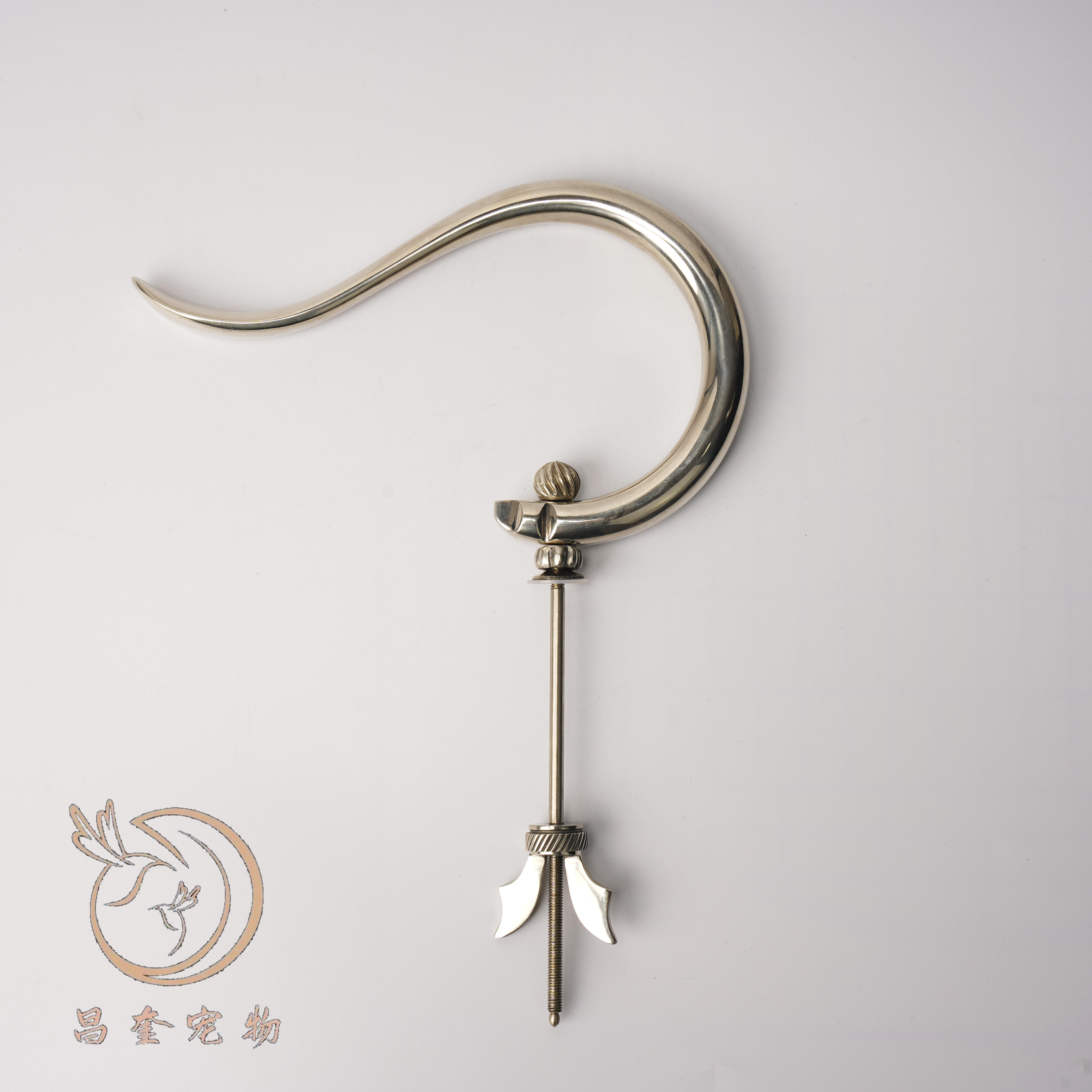 鸣中雀【精品白铜大光钩】广笼鸟笼笼钩鸟笼配件鸟用钩子笼具配件