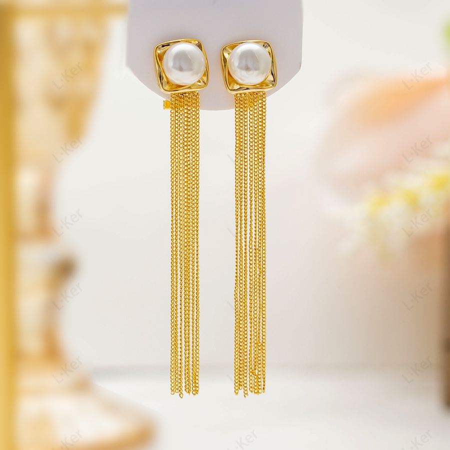 铜合金合成锆石耳饰 【流金岁月】无耳洞耳夹百搭款时尚感耳环1768